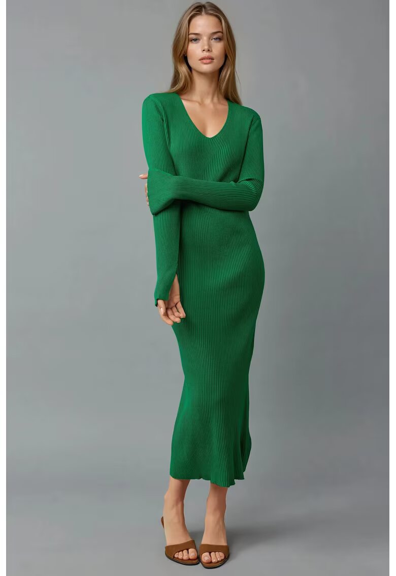 MyFashion Rochie maxi - verde - tricot -