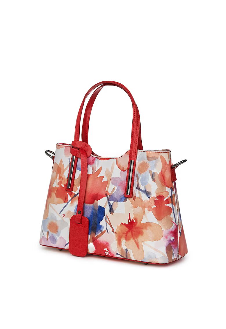 myOwn Geanta dama din piele cu model floral Mariella FF4