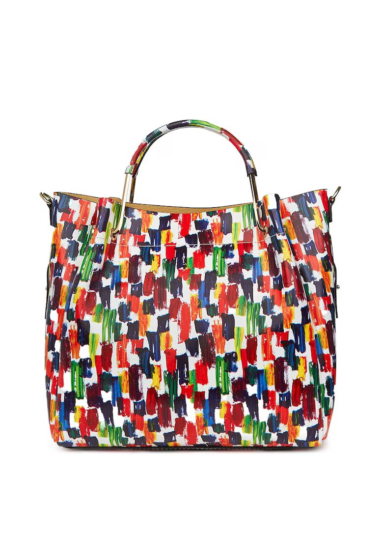 myOwn Geanta dama din piele naturala Fabiana cu model - Multicolor