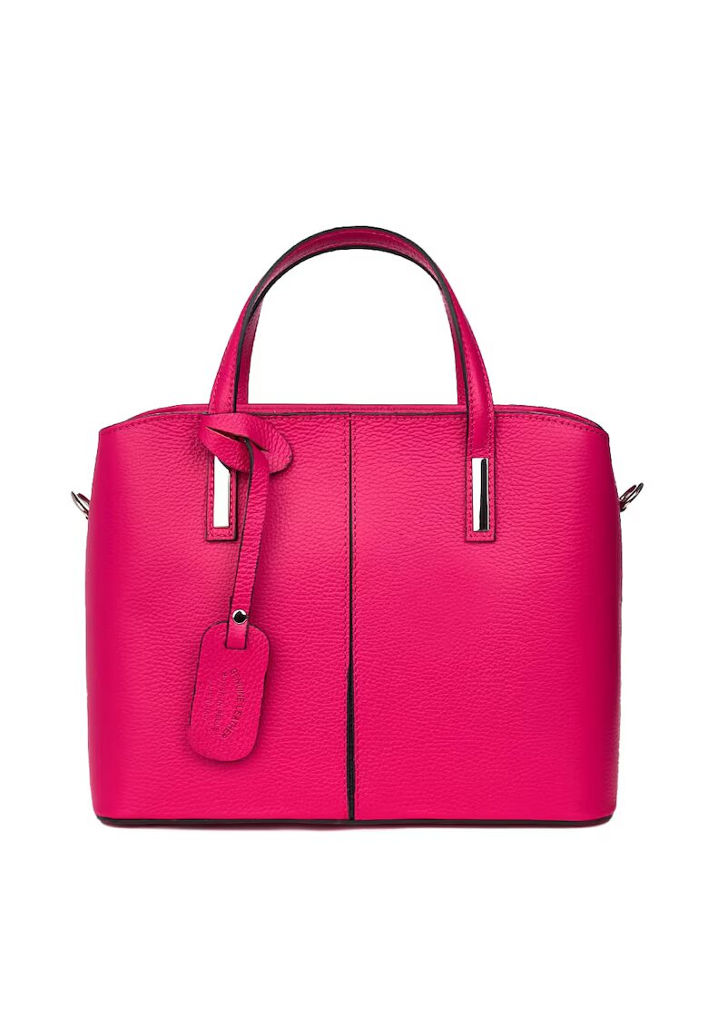 myOwn Geanta dama din piele naturala Gianna gri - Fucsia