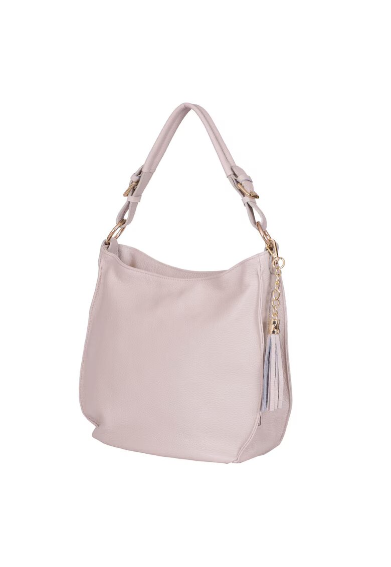 myOwn Geanta dama Edina din piele naturala - Crem - 29x36cm