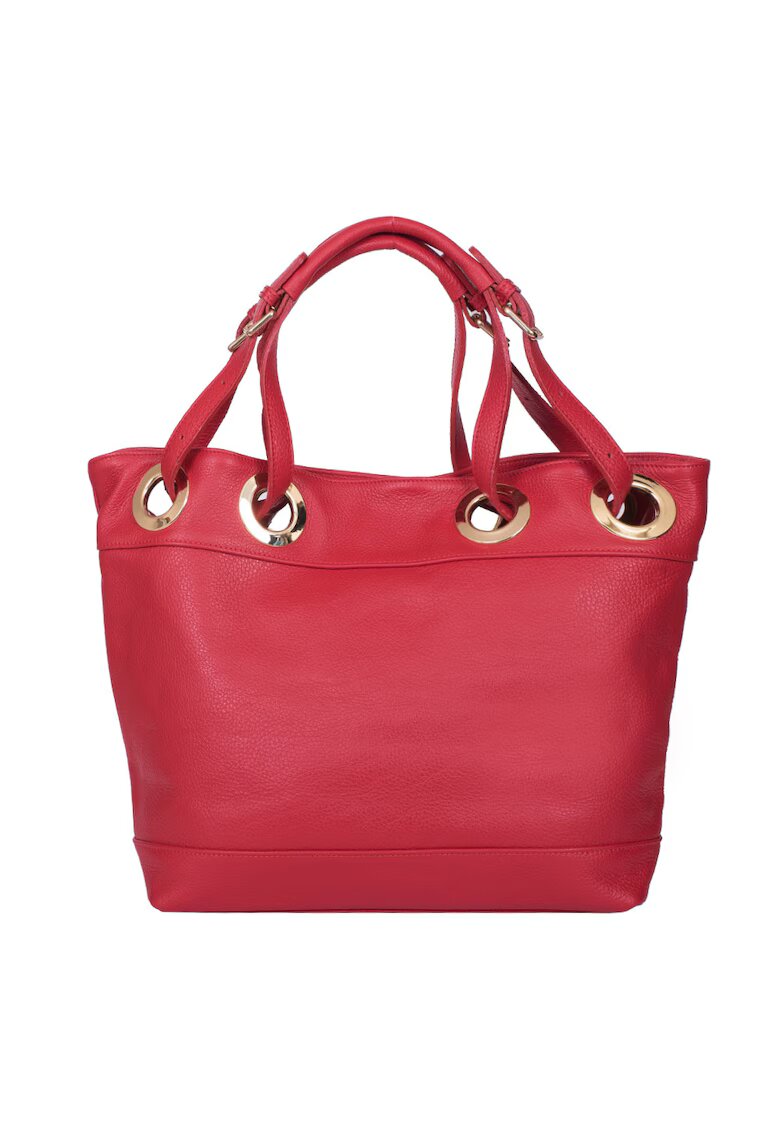 myOwn Geanta din piele naturala Stella - Rosu - 32x44cm