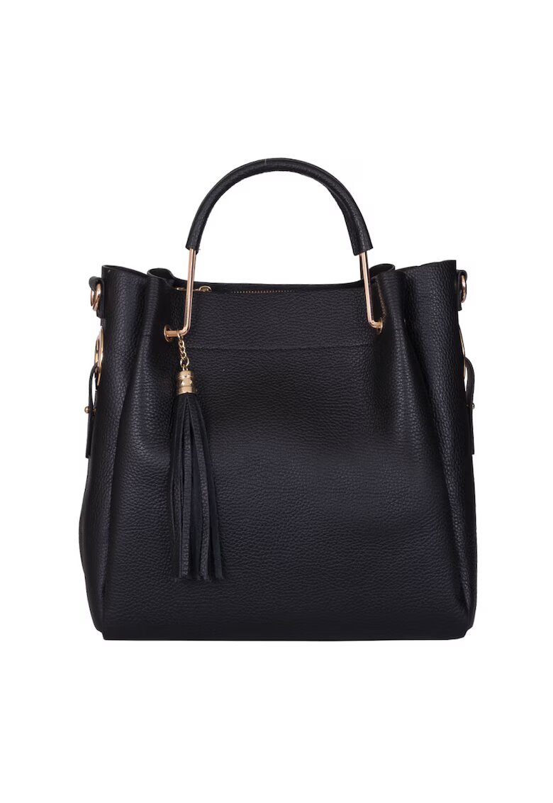 myOwn Geanta Fabiana din piele naturala pentru dama - Negru - 32x32cm