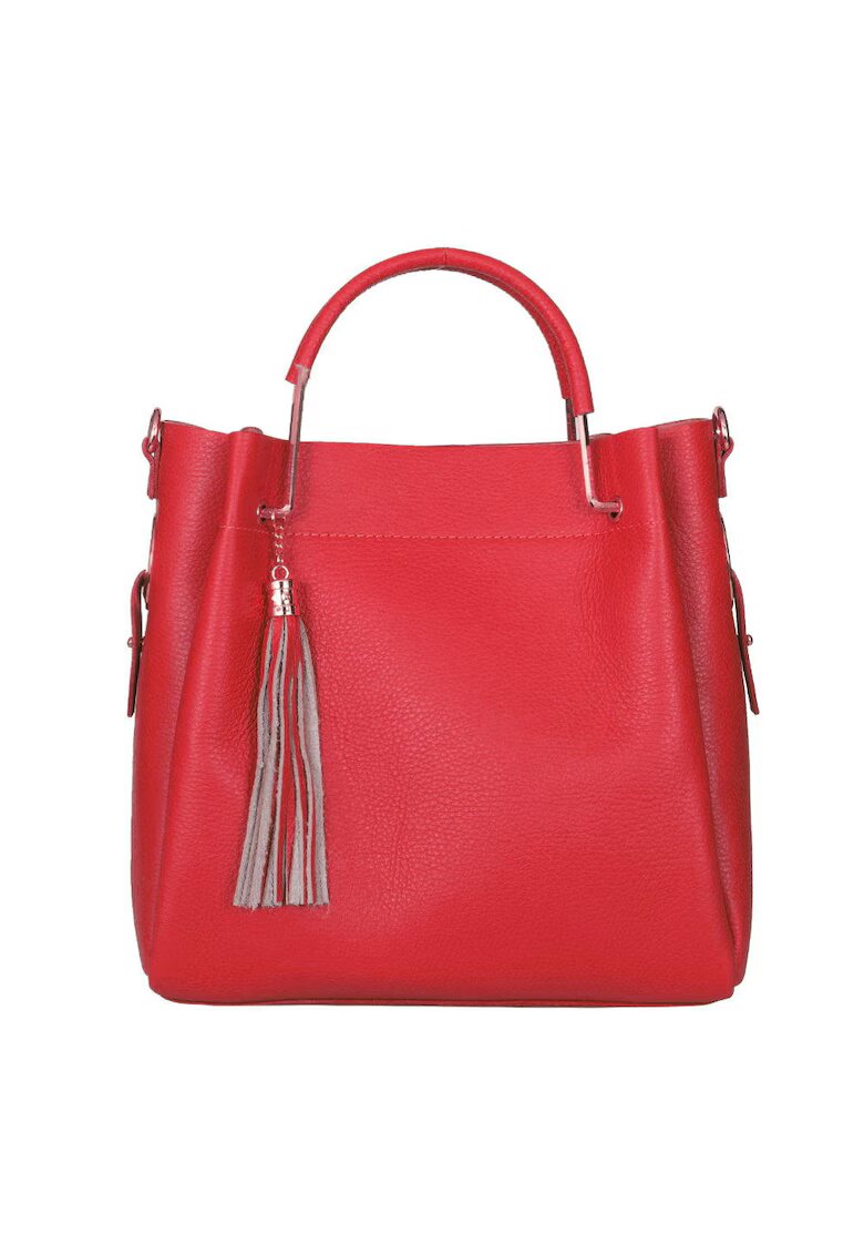 myOwn Geanta Fabiana din piele naturala pentru dama - Rosu - 32x32cm