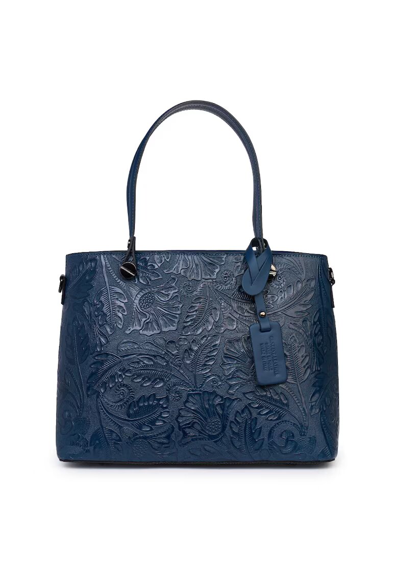 myOwn Geanta piele cu model floral Monica - Bleumarin
