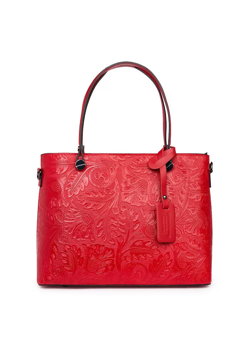 myOwn Geanta piele cu model floral Monica - Rosu