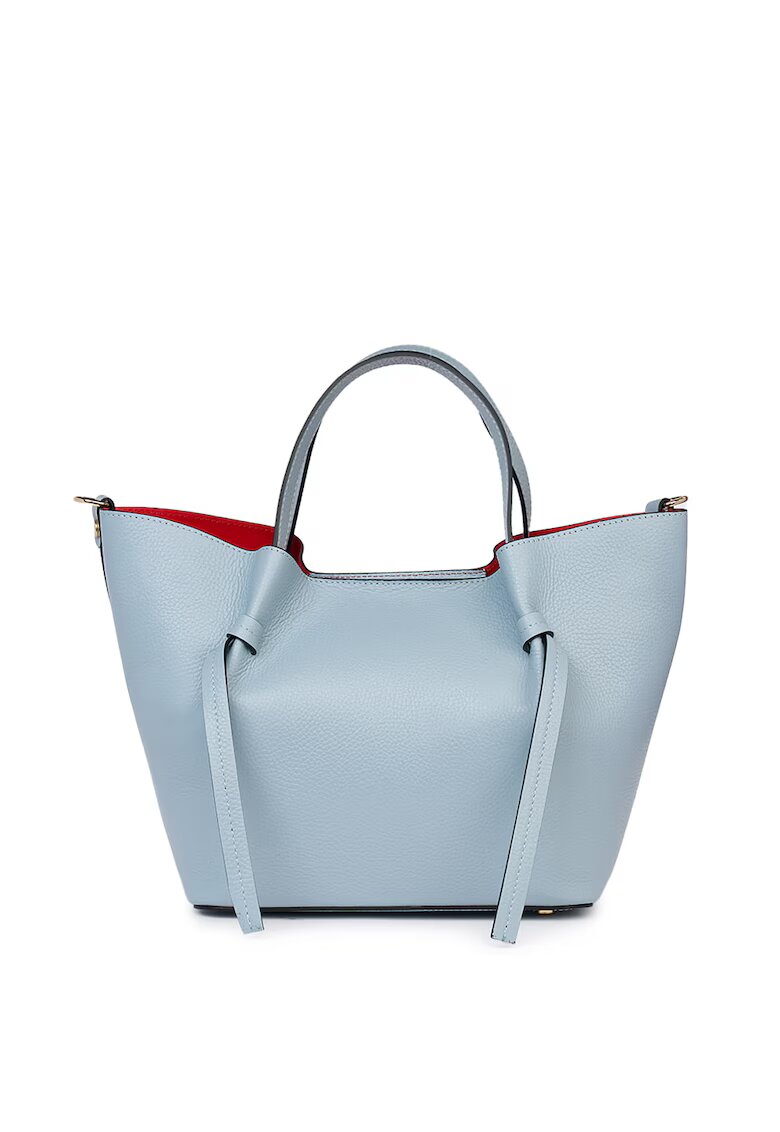myOwn Geanta shopper din piele naturala Veronica - Albastru deschis
