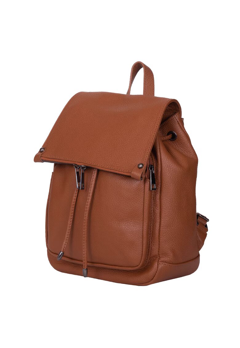 myOwn Rucsac piele naturala Jimmy verde - Coniac