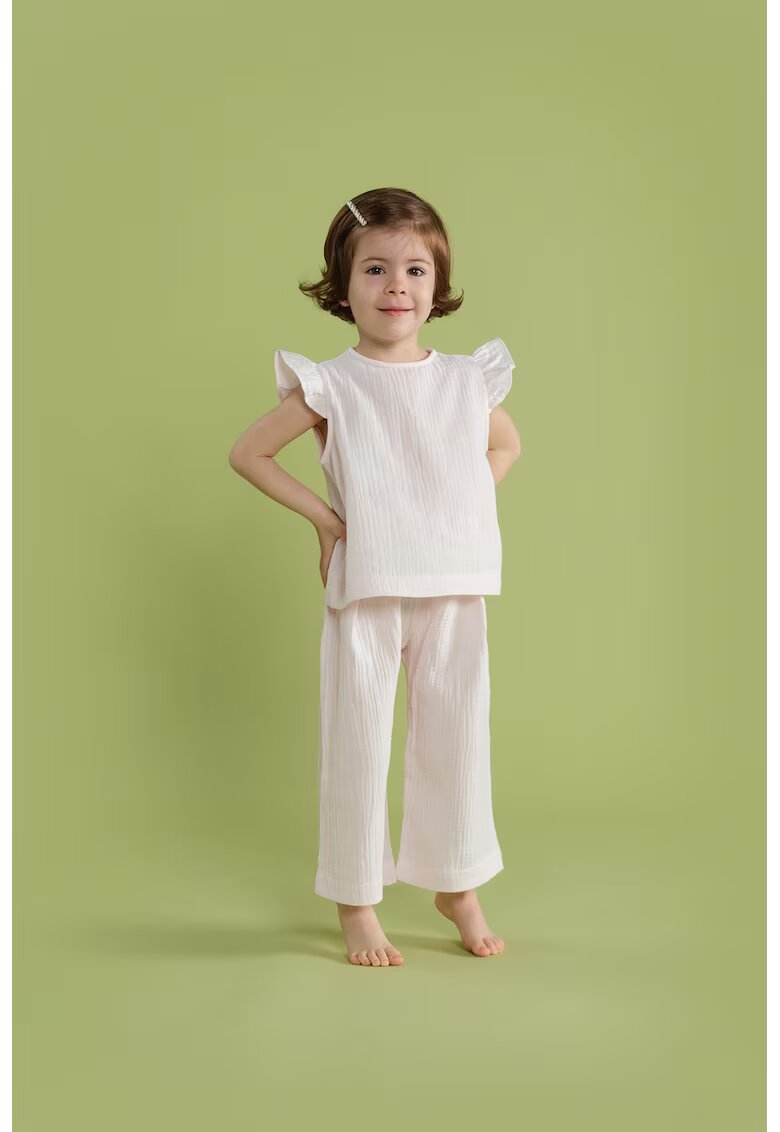 Naeve Set de pantaloni si tricou din bumbac organic - 2 Piese - Roz pal