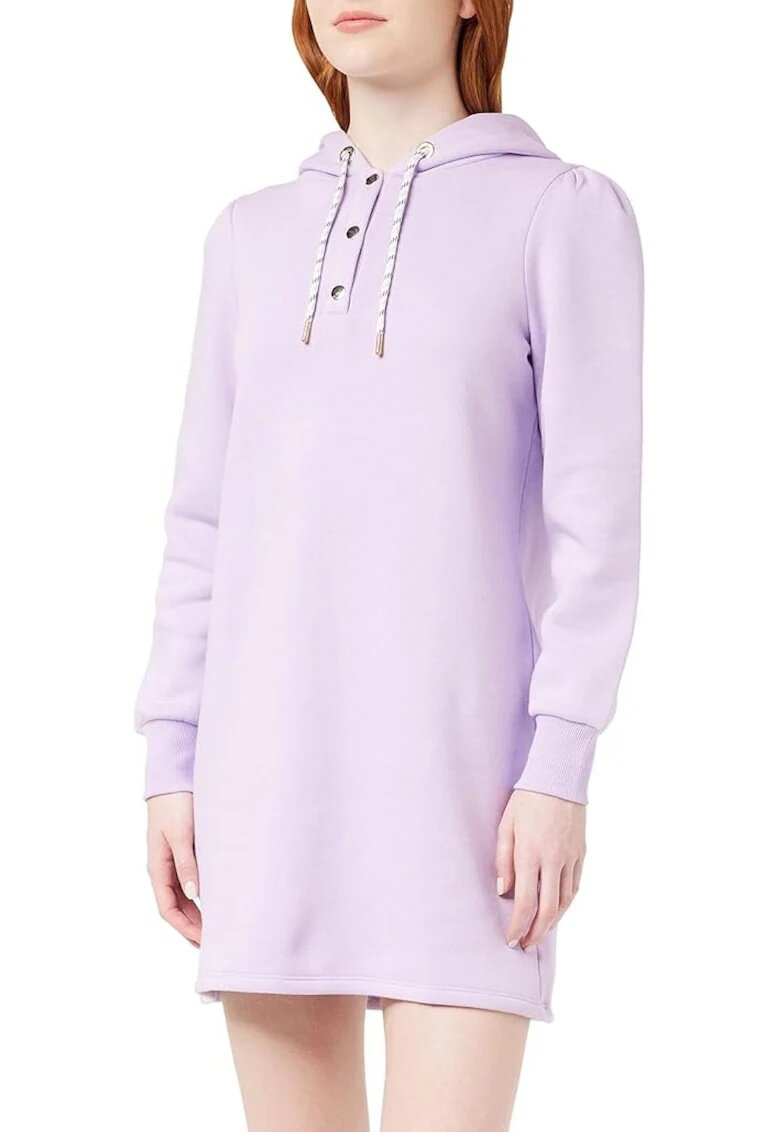 Naf Naf Rochie de dama - mov - bumbac si poliester - cu gluga - design simplu - nou cu defect -