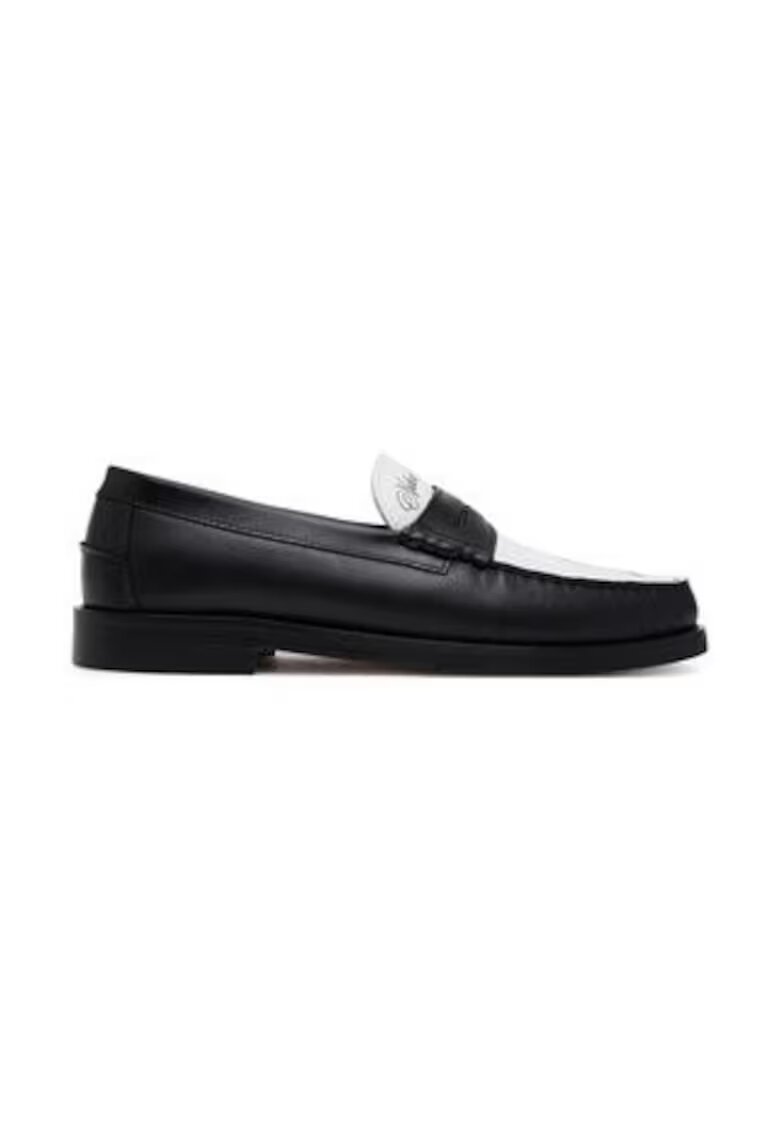Naked Wolfe Mocasini barbatesti din piele naturala - Alb/Negru