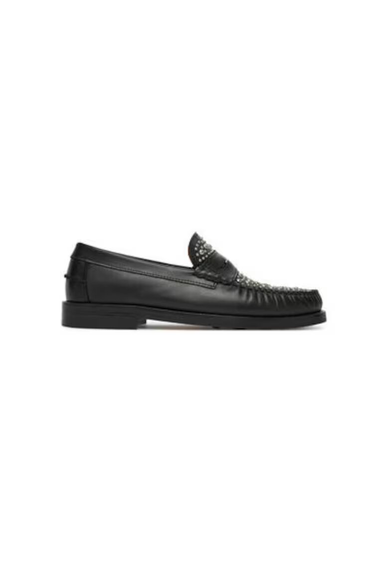 Naked Wolfe Mocasini barbati Riviera Studs - Piele naturala - Negru
