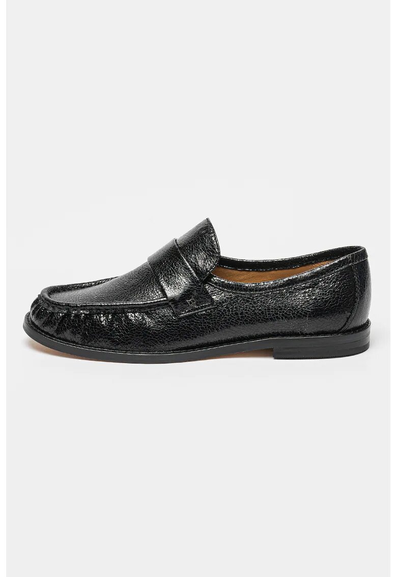 Naked Wolfe Pantofi loafer de piele ci aspect texturat Goldie - Negru