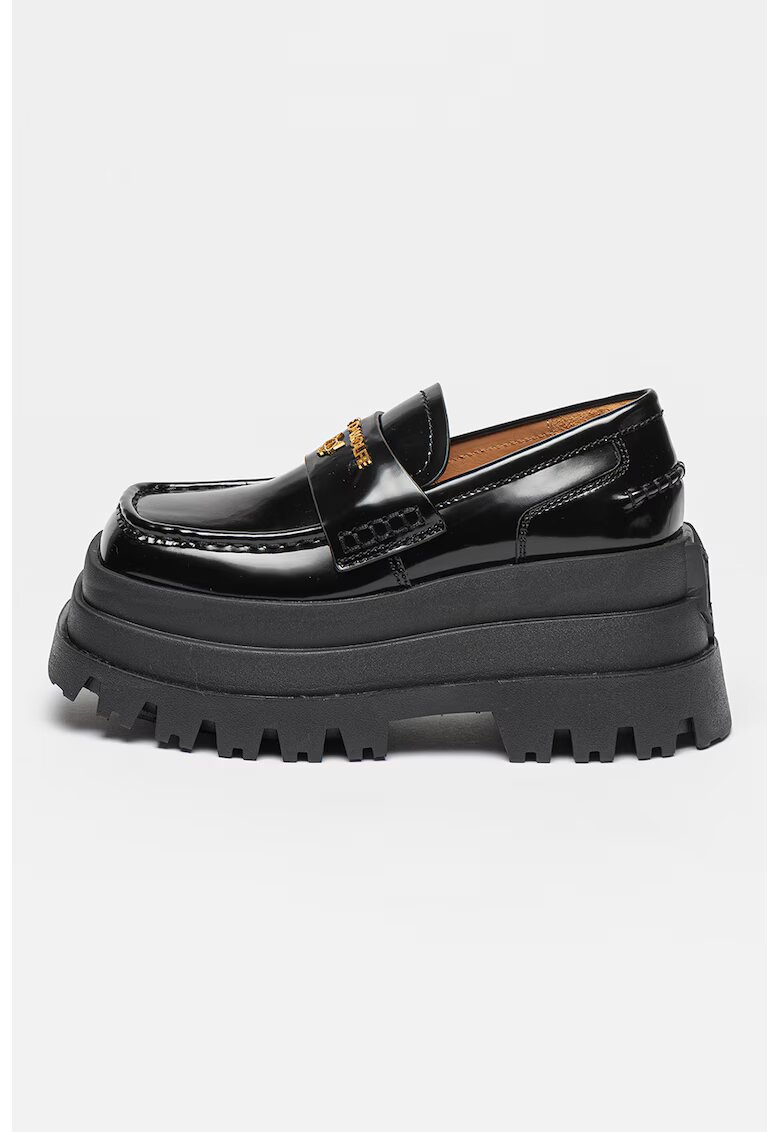 Naked Wolfe Pantofi loafer de piele cu aspect masiv Delusion - Negru