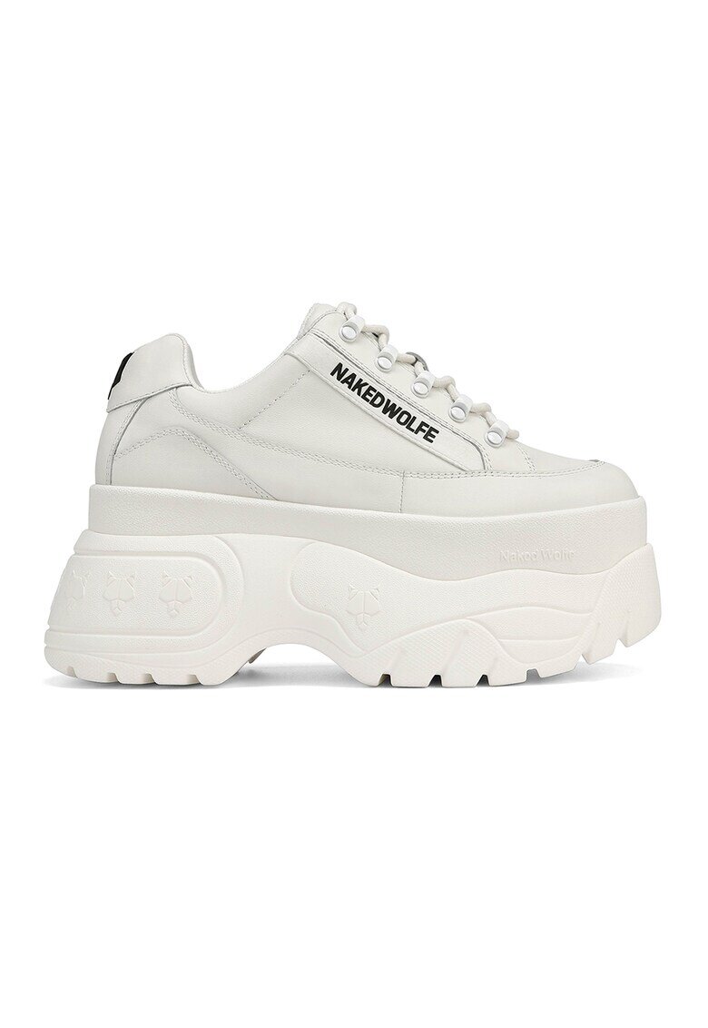 Naked Wolfe Pantofi sport flatform de piele Sprinter - Alb