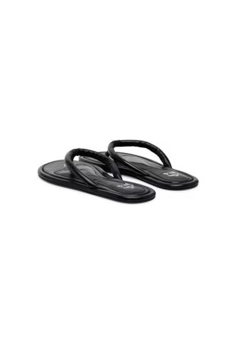 Naked Wolfe Papuci flip-flop dama GRENADA - Piele naturala - Negru - Negru