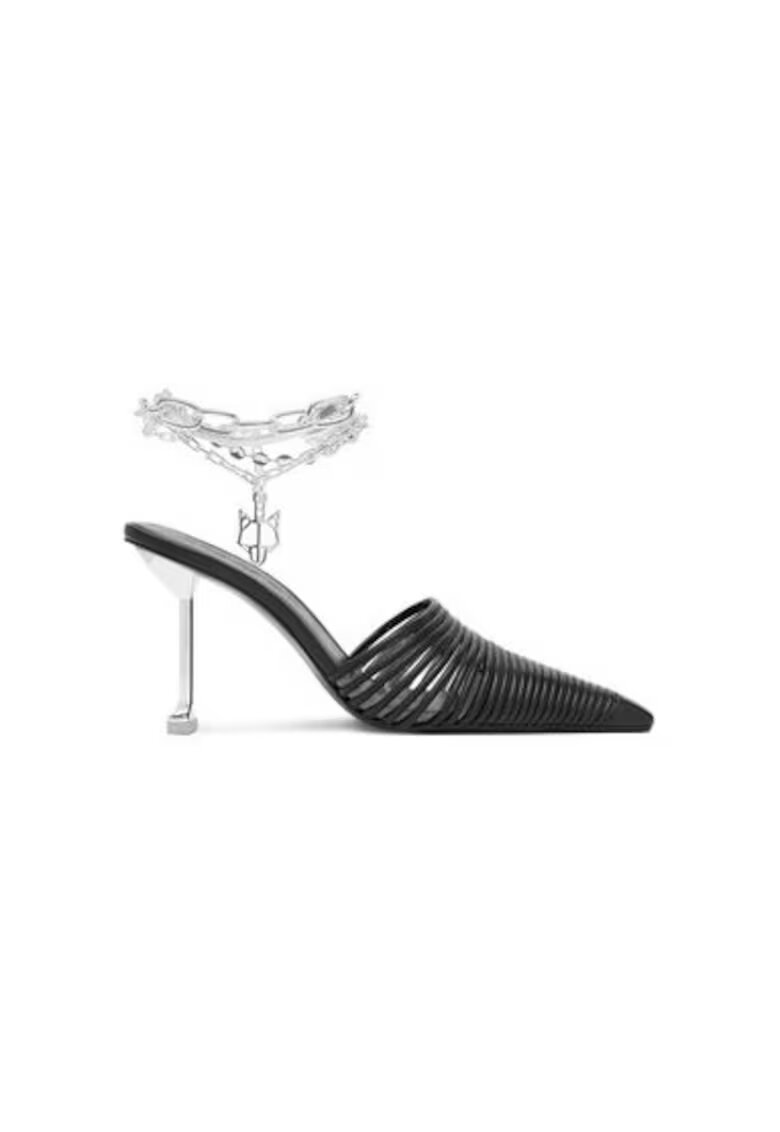 Naked Wolfe Slapi dama - CHROMED - Piele naturala - Negru - Negru