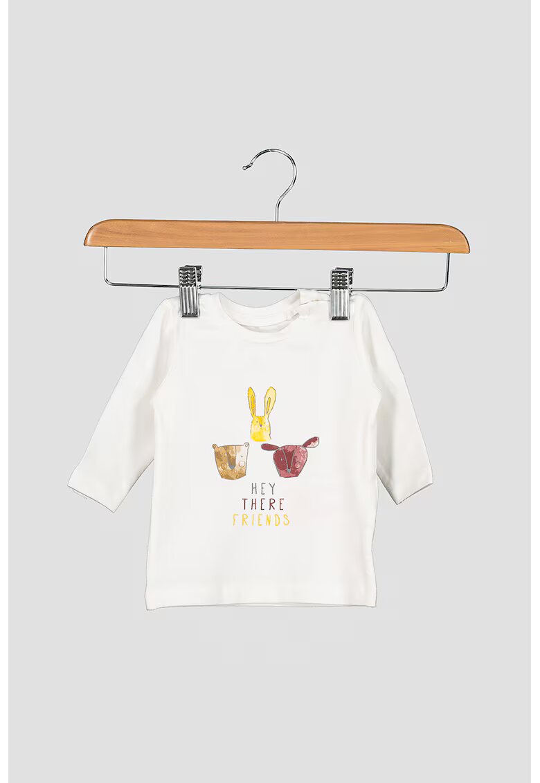NAME IT Bluza din amestec de bumbac organic cu imprimeu - Alb
