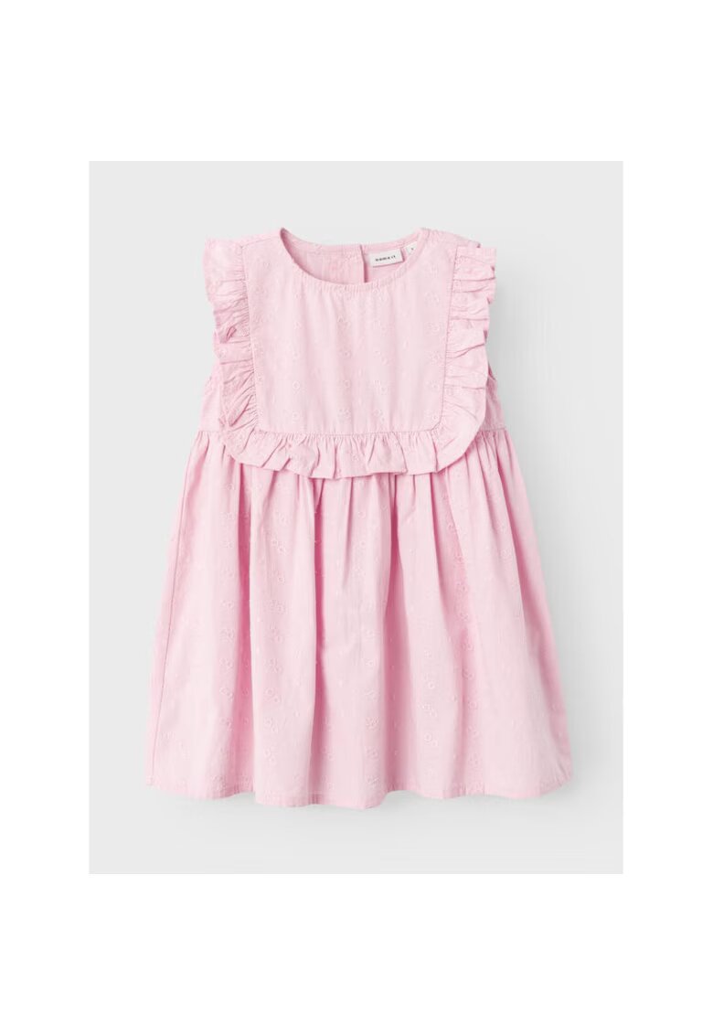 NAME IT Rochie evazata cu volanase - Roz