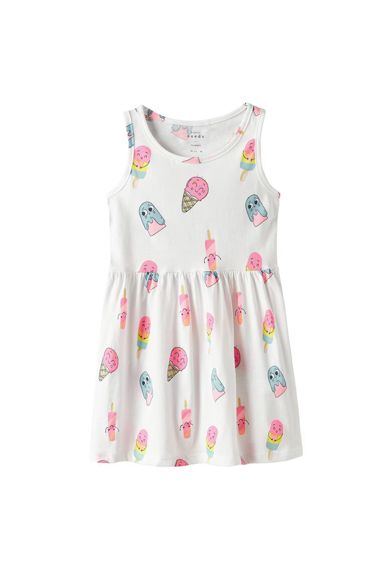 NAME IT Rochie fete 13230153 - Bumbac - Alb - Alb