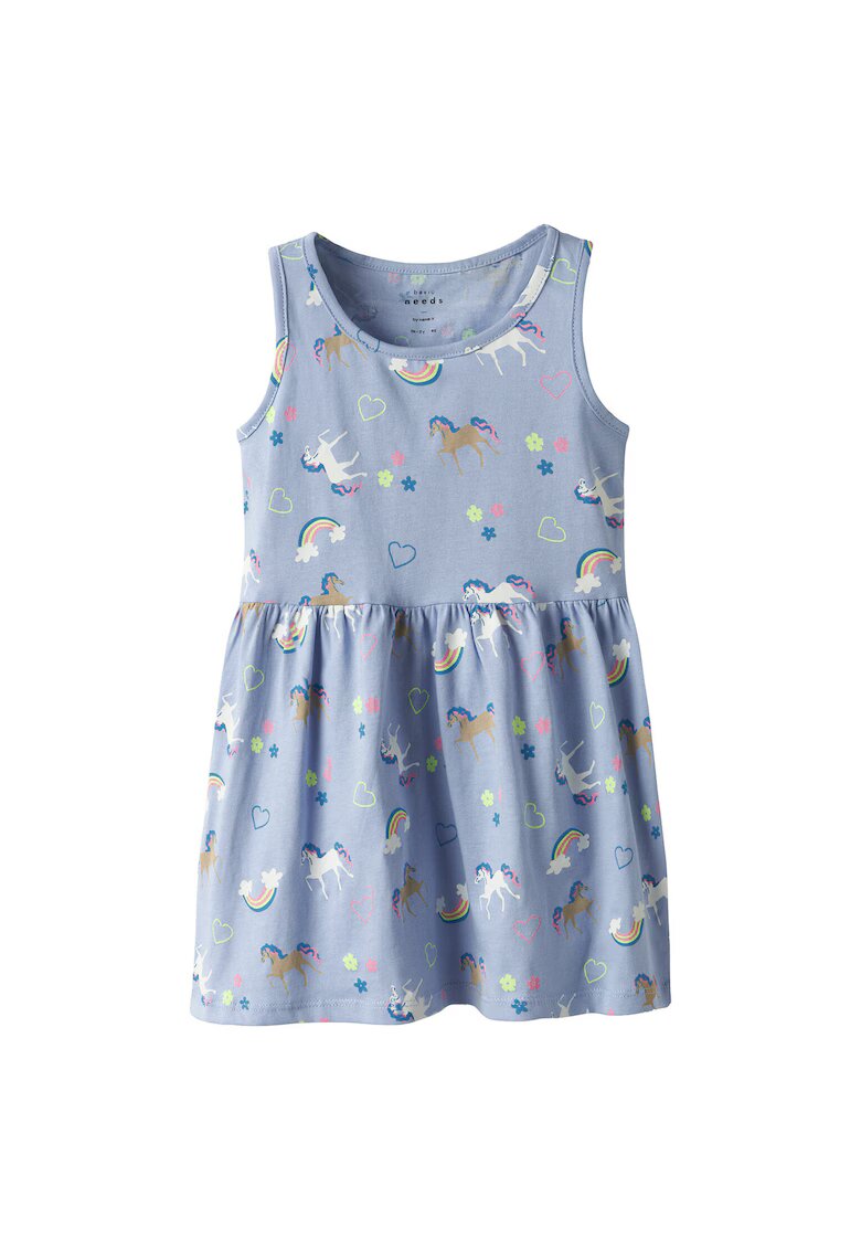 NAME IT Rochie fete 13230153 - Bumbac - Albastru deschis - Albastru deschis