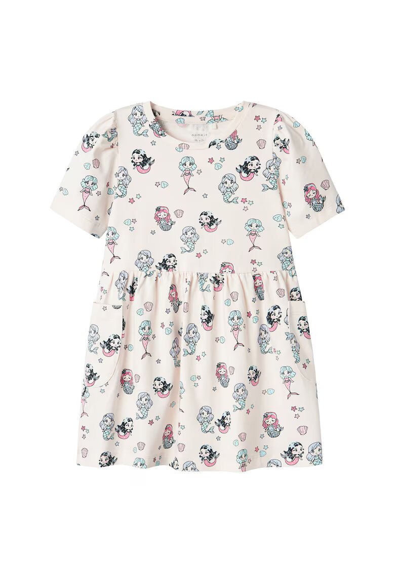 NAME IT Rochie fete 13238062 - Bumbac/Elastan -Roz - Roz