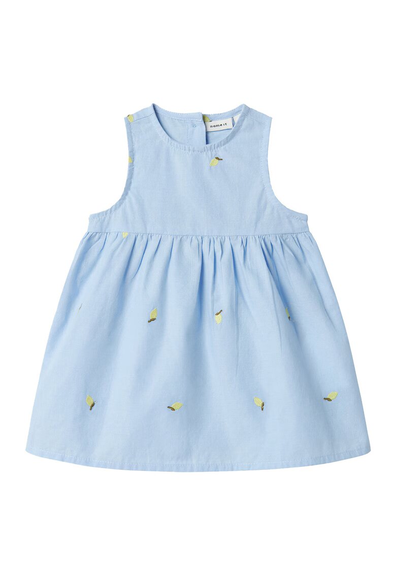 NAME IT Rochie fete 13240054 - Bumbac organic - Albastru deschis