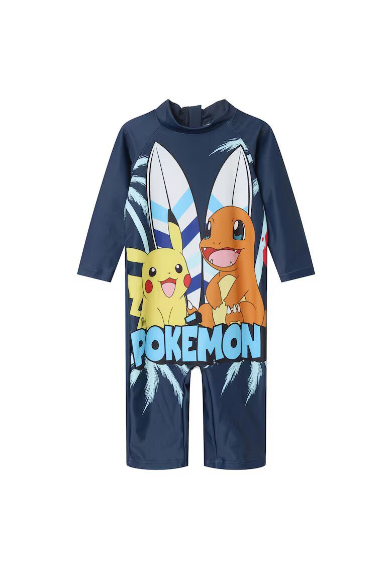 NAME IT Salopeta copii - bleumarin - 85% poliester - 15% elastan - model Pokemon