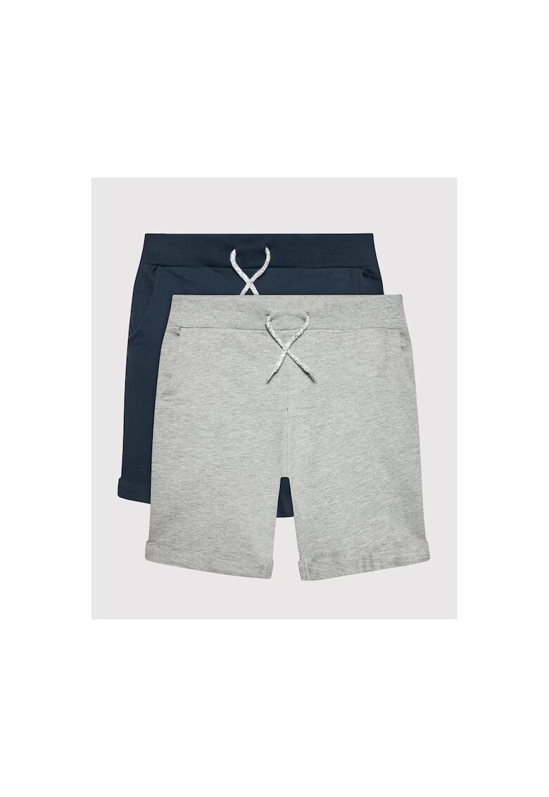 NAME IT Set 2 perechi pantaloni scurti copii - Bumbac - Gri