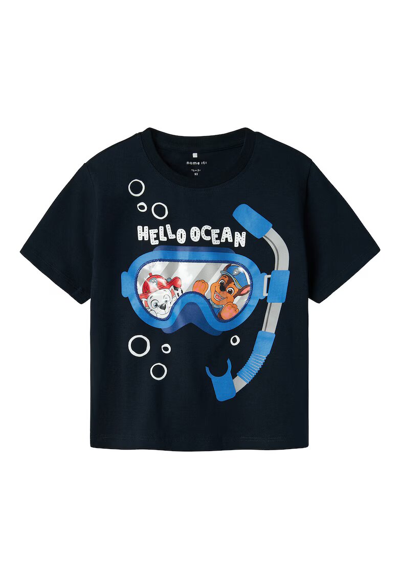 NAME IT Tricou baieti 13240711 - Bumbac/Elastan - Bleumarin - Bleumarin