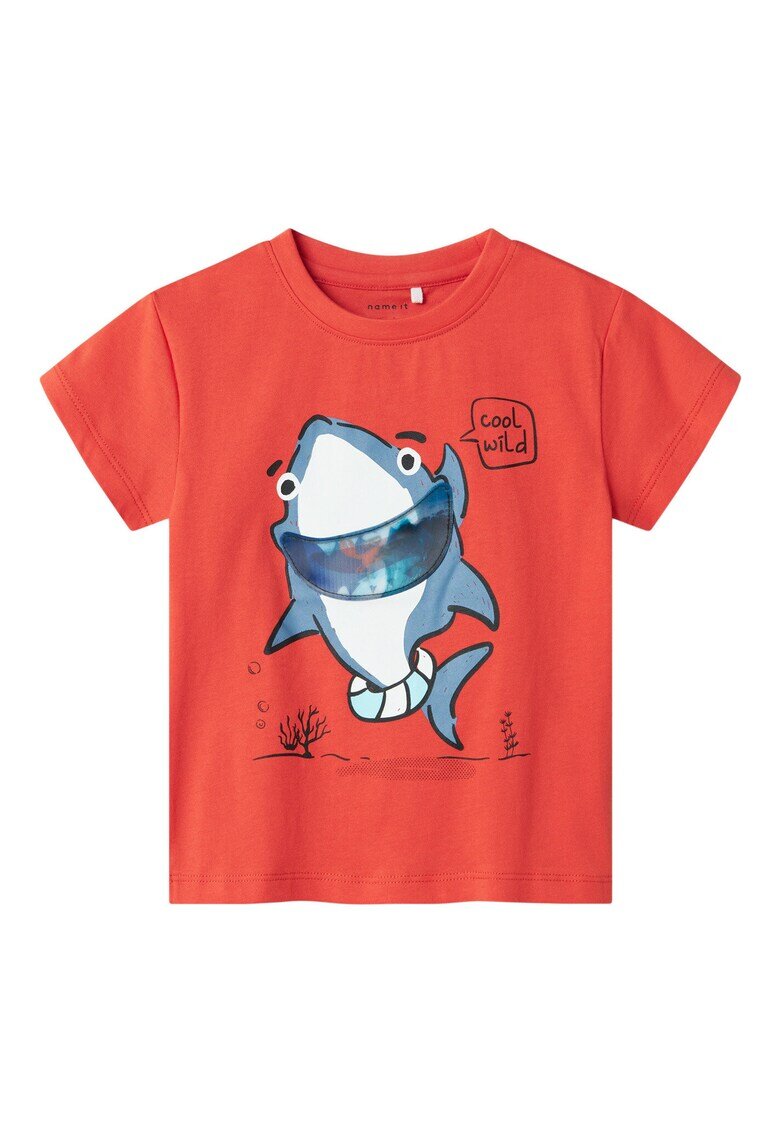 NAME IT Tricou baieti 13241295 - Bumbac organic/Bumbac - Rosu - Rosu