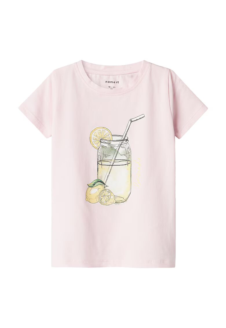 NAME IT Tricou fete 13241048 - Bumbac organic - Roz - Roz