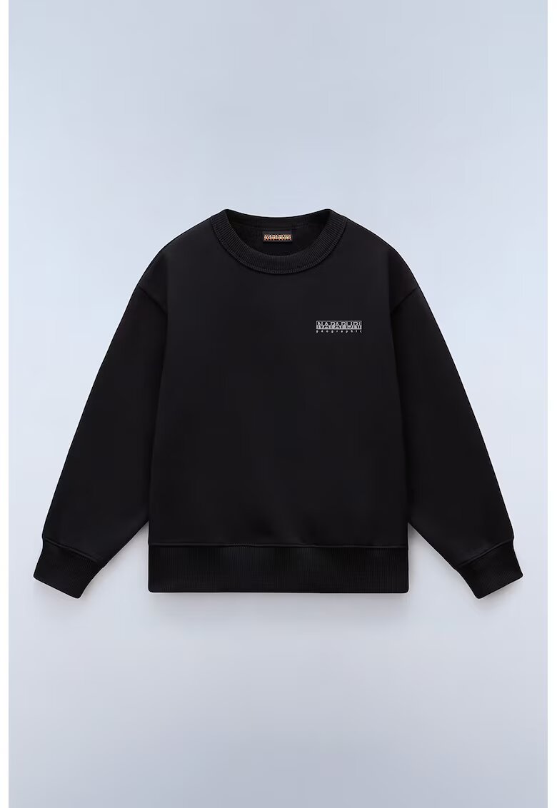 Napapijri Bluza de trening din amestec de bumbac cu imprimeu logo - Negru/Gri