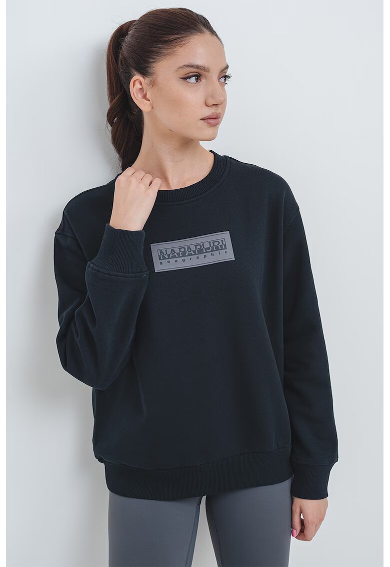 Napapijri Bluza de trening relaxed-fit cu logo - Negru/Maro taupe