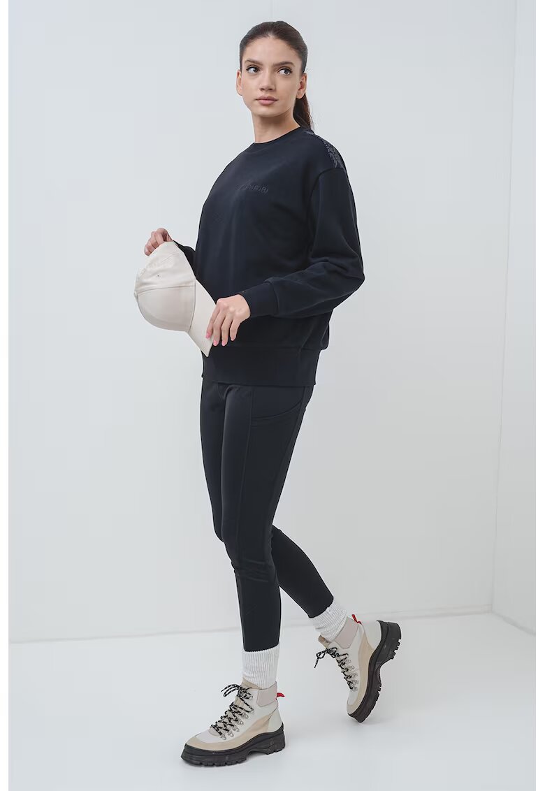 Napapijri Bluza de trening relaxed-fit cu model uni - Negru