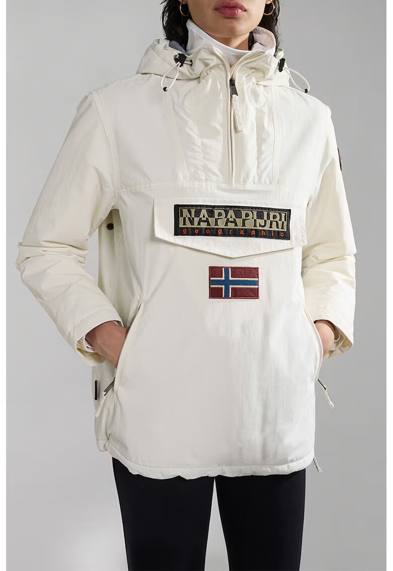 Napapijri Geaca pull-on cu gluga Rainforest - Alb
