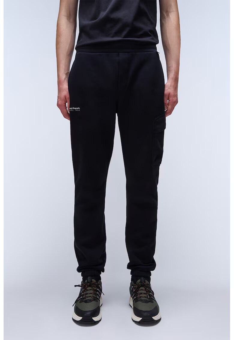 Napapijri Pantaloni de trening din amestec de bumbac cu buzunar lateral cu clapa - Negru