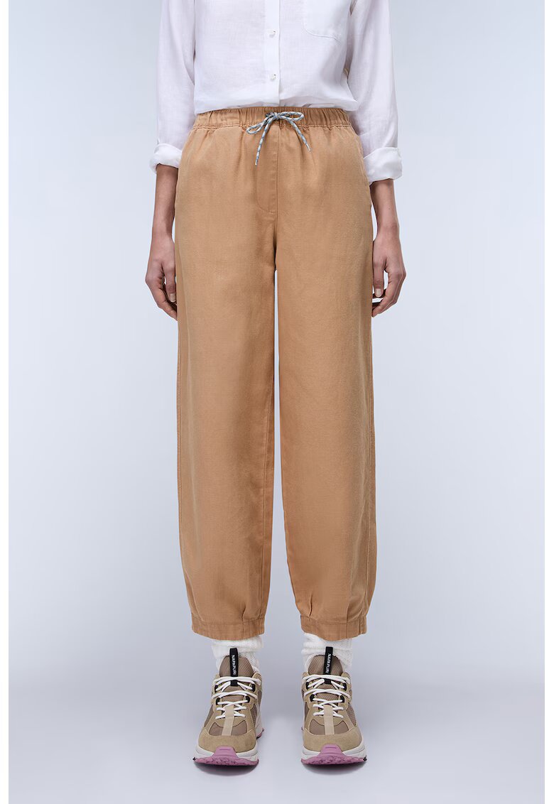 Napapijri Pantaloni relaxed-fit cu buzunare si talie medie - Maro camel