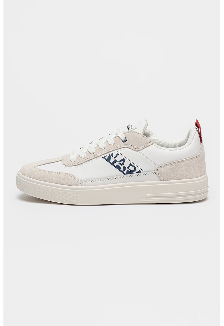 Napapijri Pantofi sport cu logo Bark - Alb optic/Bleumarin