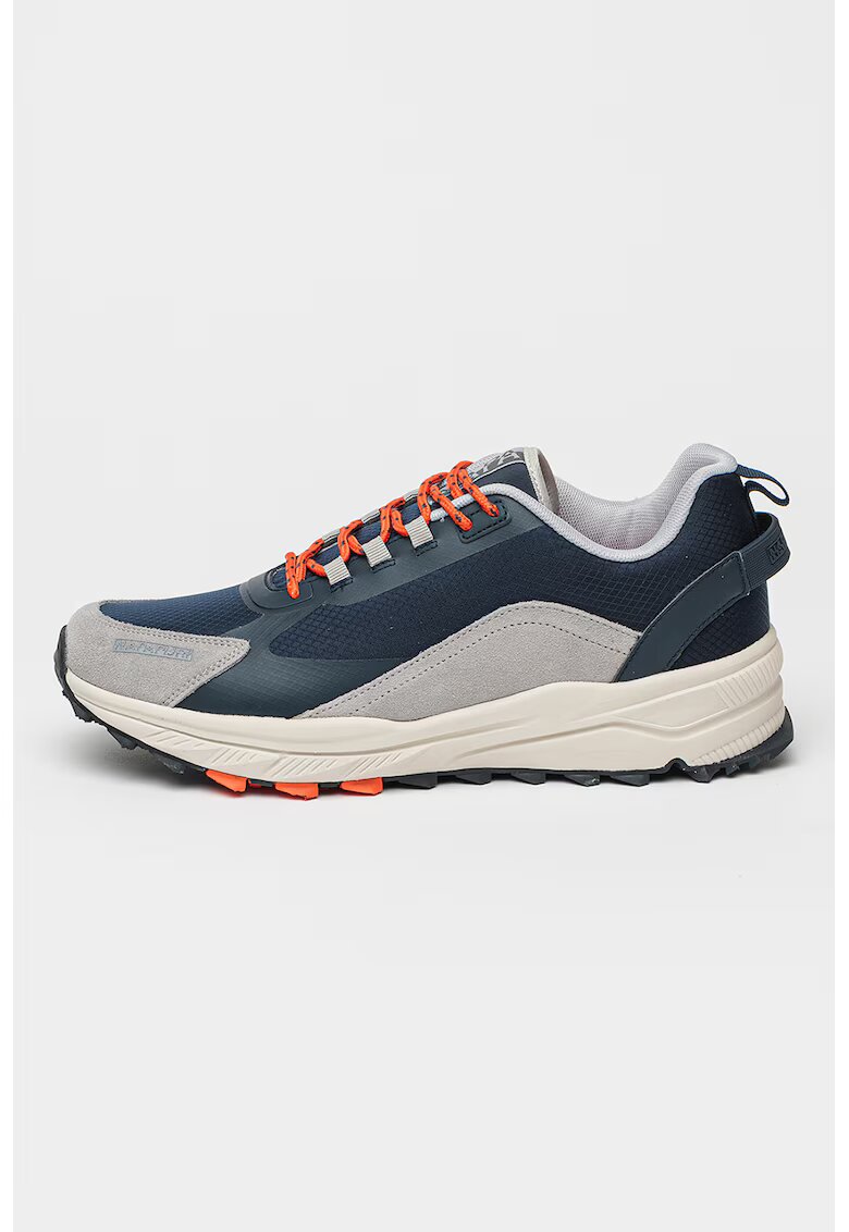 Napapijri Pantofi sport din plasa cu garnituri din piele intoarsa Vortec - Gri deschis/Bleumarin