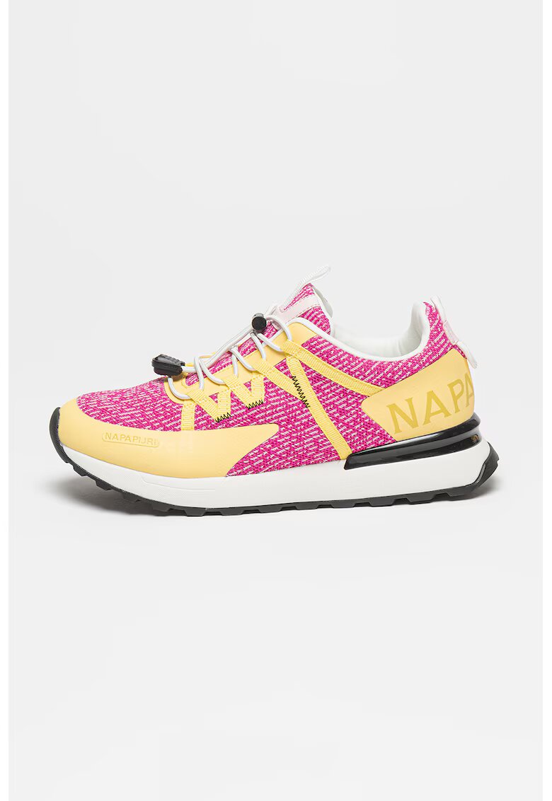 Napapijri Pantofi sport low cut cu imprimeu logo - Roz fandango/Galben pai