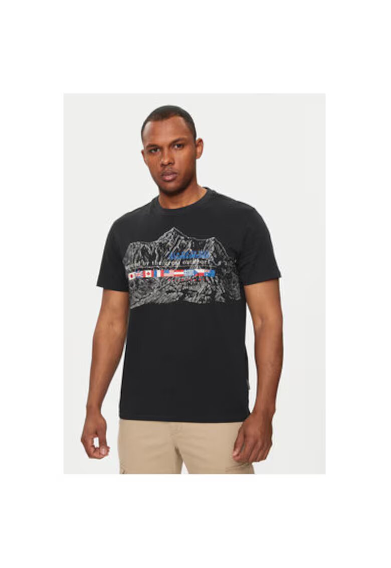 Napapijri Tricou barbati - 303757489 - Bumbac - Negru - Negru
