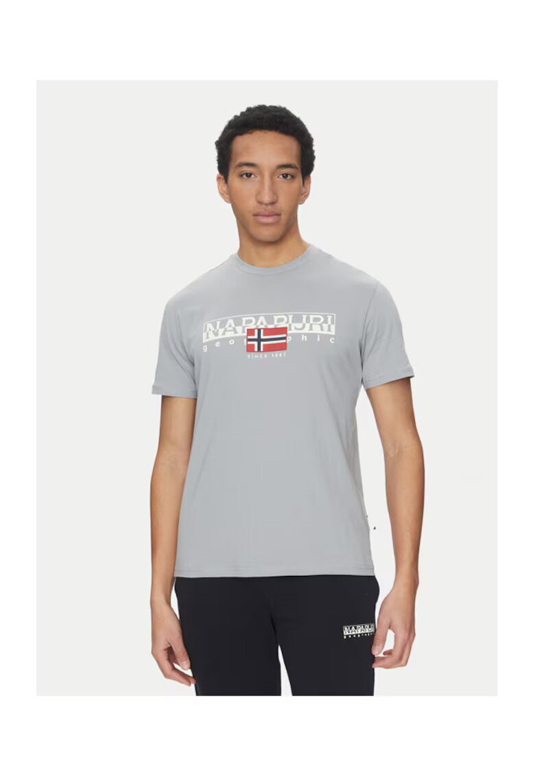 Napapijri Tricou barbati - 305101884 - Bumbac - Gri - Gri