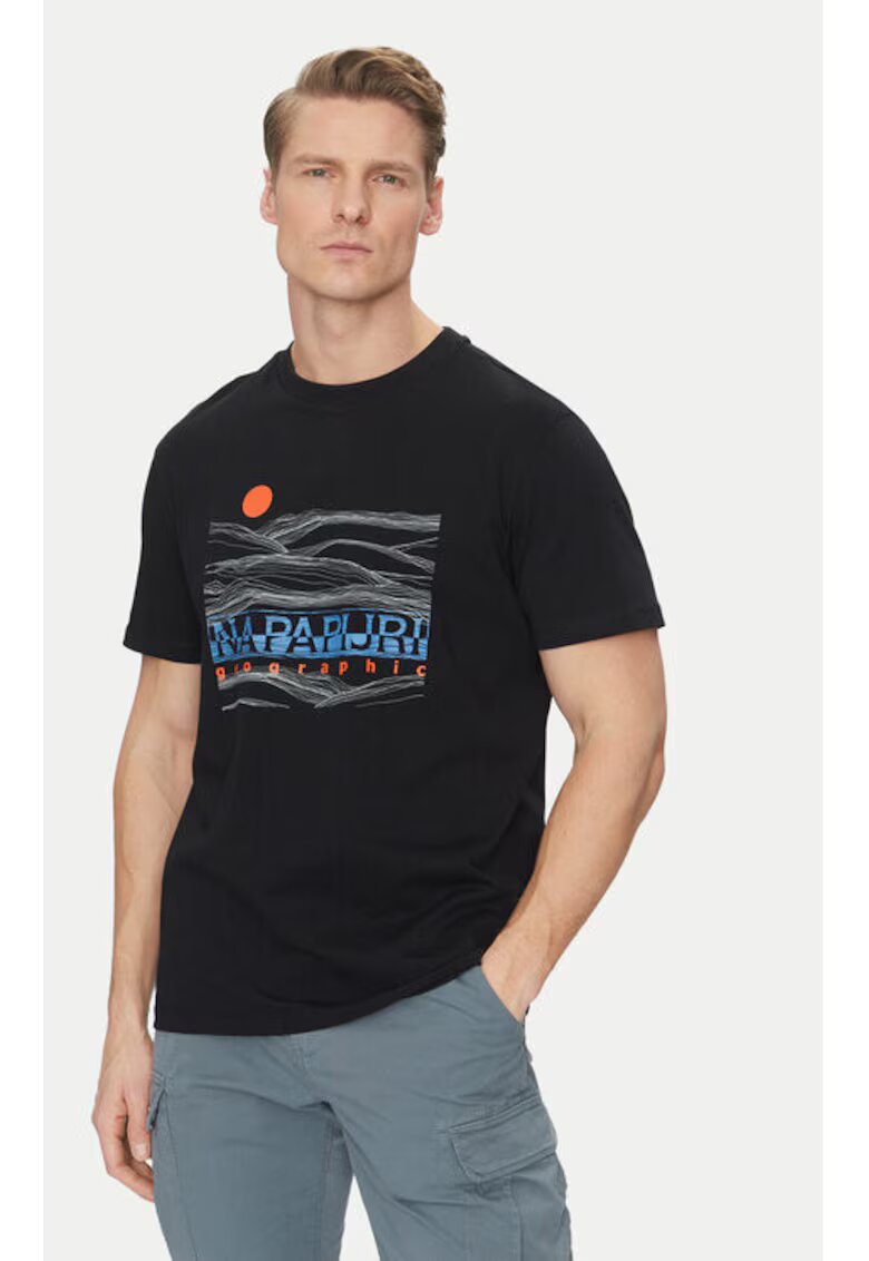 Napapijri Tricou barbati - 305102768 - Bumbac - Negru - Negru