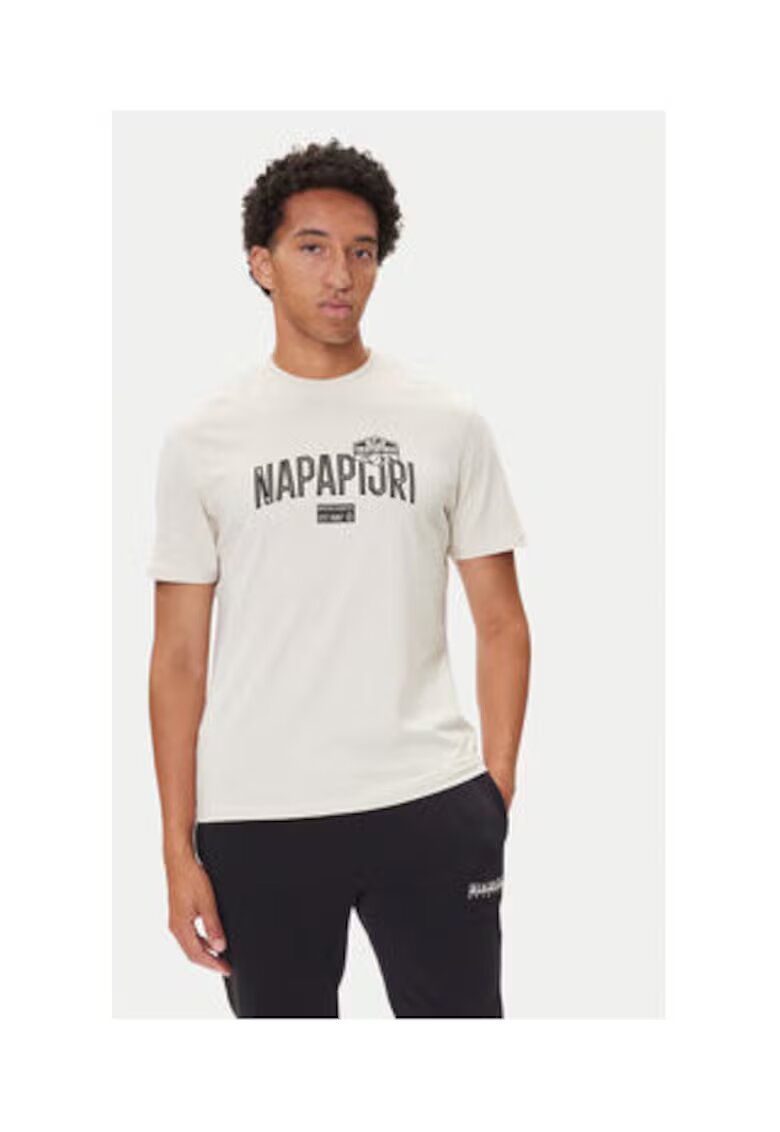 Napapijri Tricou Barbati - Bej - 100% bumbac