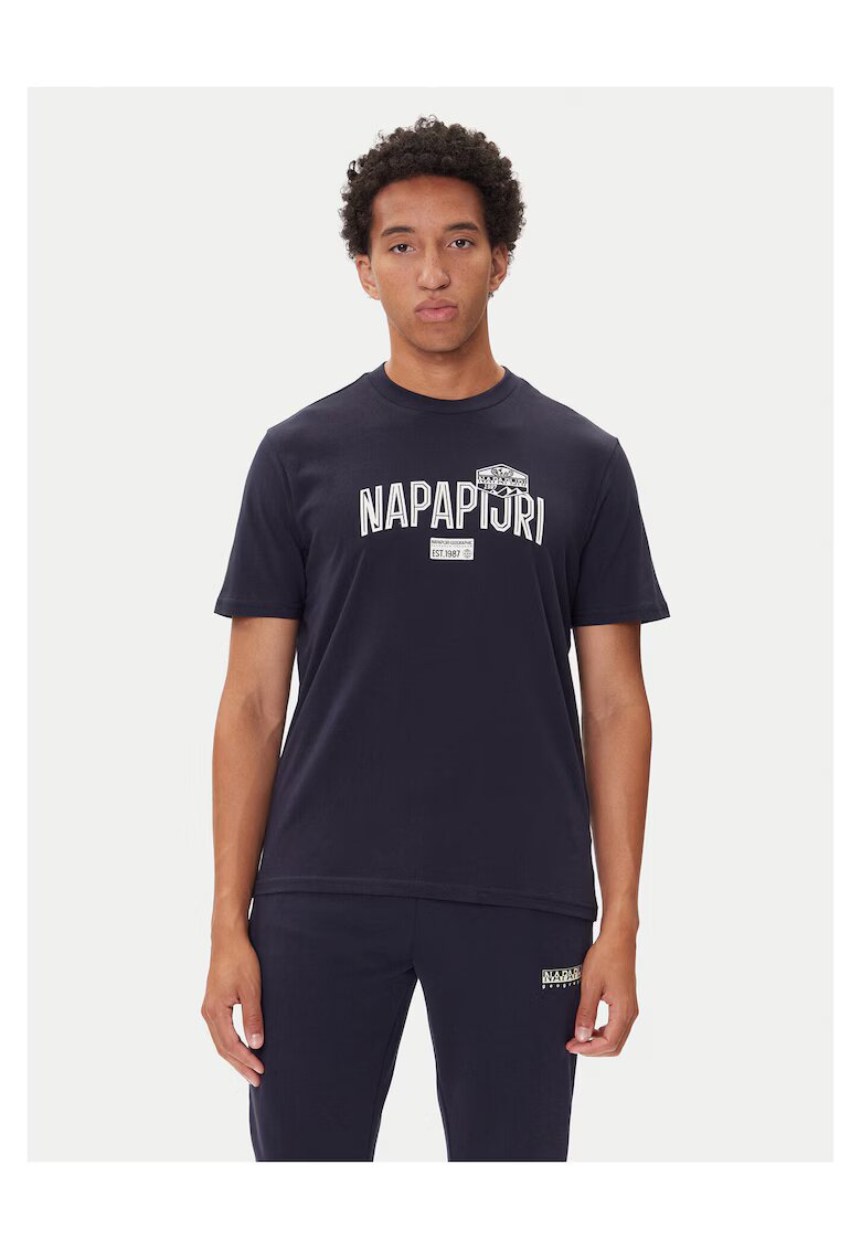 Napapijri Tricou barbati bleumarin - din bumbac