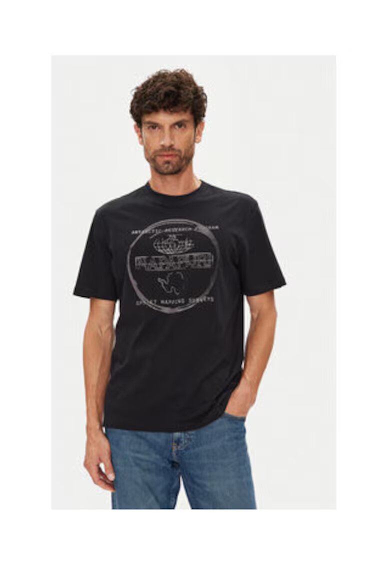 Napapijri Tricou Barbati - Negru - 100% bumbac - 65875 - Negru