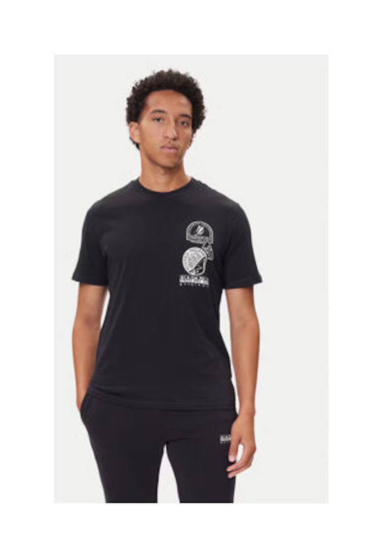 Napapijri Tricou Barbati - Negru - 100% bumbac - 69875 - Negru