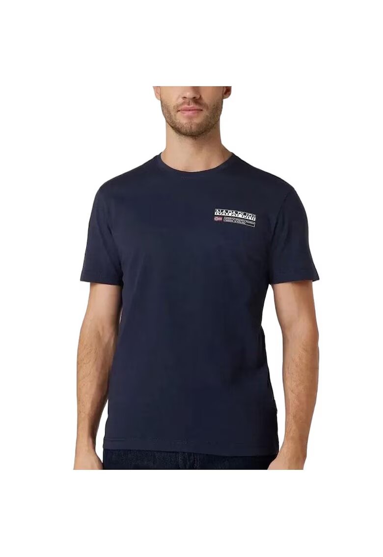Napapijri Tricou barbati S-KASBA NP0A4HQQ-176 Albastru inchis Bumbac - Albastru/Bleumarin