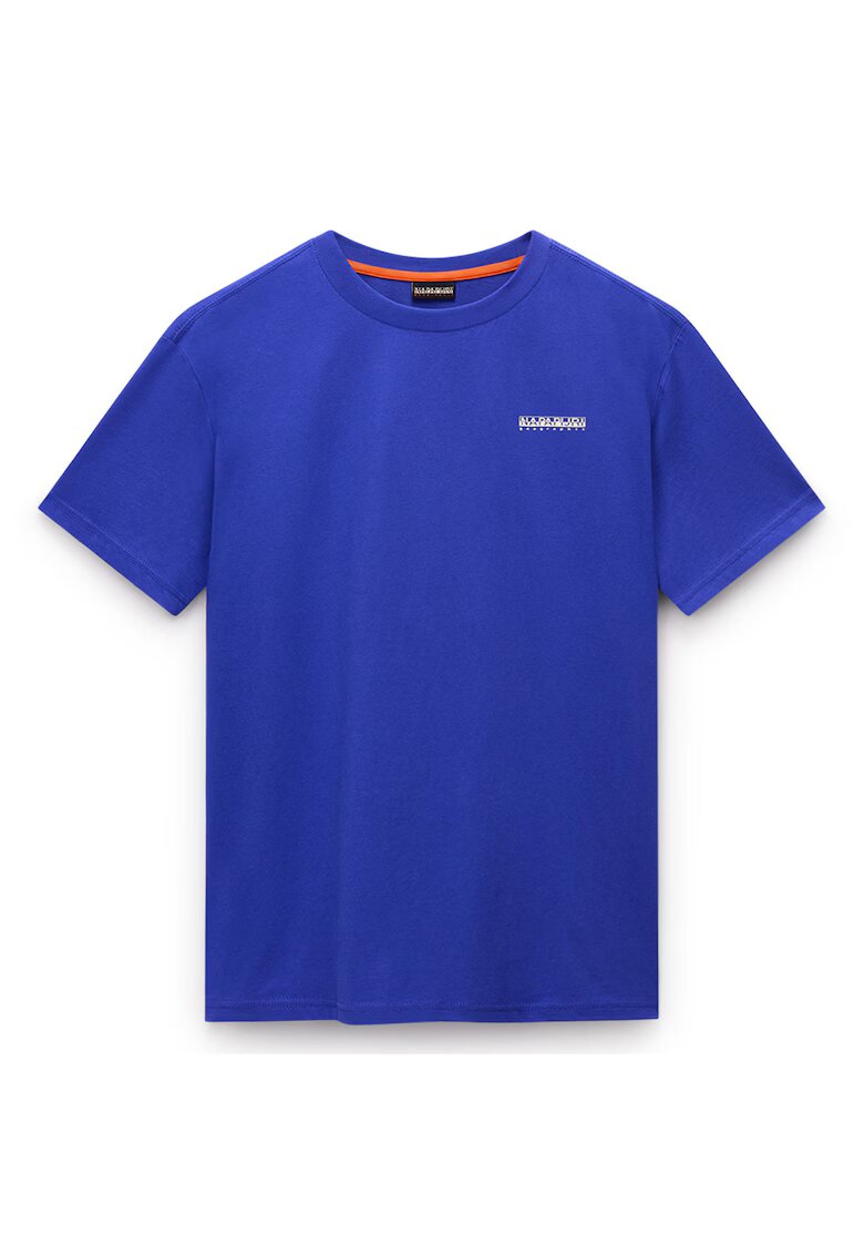 Napapijri Tricou cu decolteu la baza gatului si model uni - Albastru